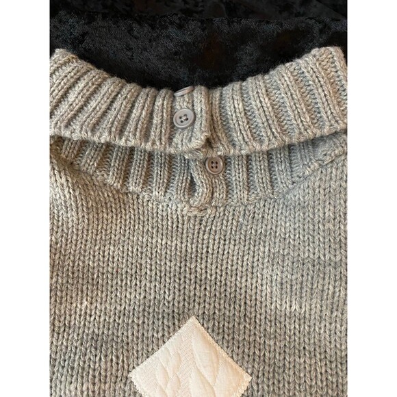 Dog Sweater Grey Knit White Christmas Tree Appliqué Barkley & Finn NWOT Size M - Picture 3 of 12